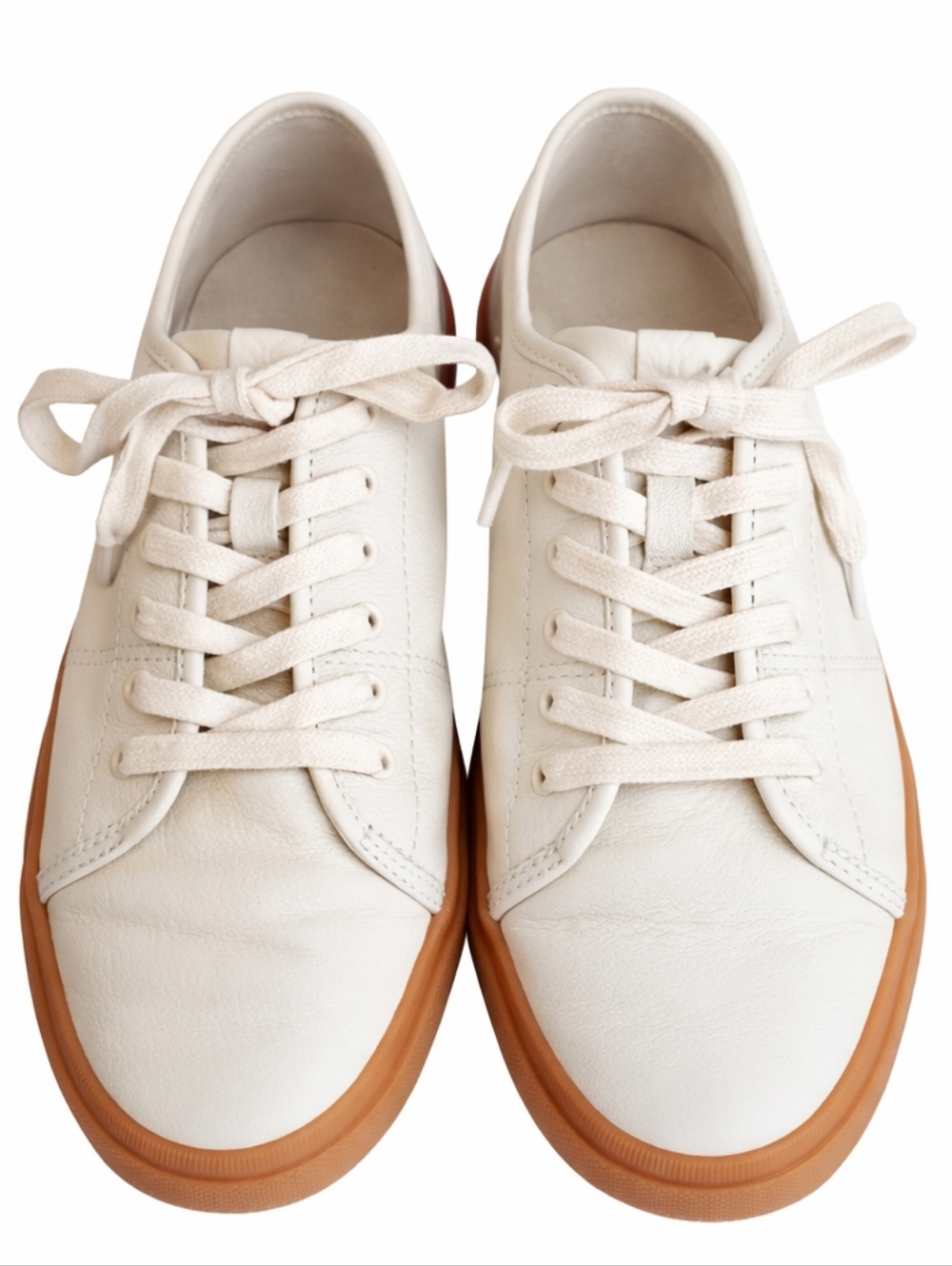 Frye Gia Low Ivory Leather Gumsole Sneakers Sz. 10 EUC - Picture 3 of 14